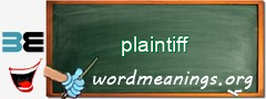 WordMeaning blackboard for plaintiff